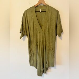 Free People Olive V-Neck Romper XS